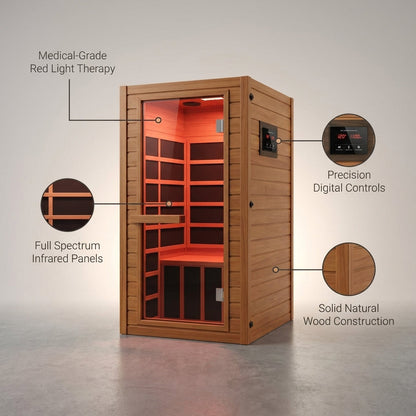 1-Person Full Spectrum Infrared Sauna — infographic