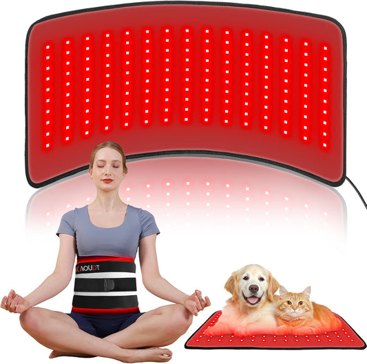 Red Light Therapy Mat for Body, 24" X 12" FSA Eligible HSA Red Light Therapy Pad for Back Pain, 660Nm & 850Nm Infrared Light Belt for Joint/Muscle, Medical-Grade TPU Light Wrap with Timer(Black) | FSA Eligible HSA Red Light Therapy Mat for Body