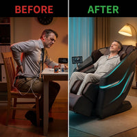 Full Body Massage Chair Zero Gravity 3D Shiatsu Recliner Sl-Track Heat, AI Voice — Before & After