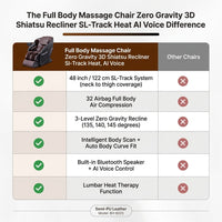 Full Body Massage Chair Zero Gravity 3D Shiatsu Recliner Sl-Track Heat, AI Voice — Comparison