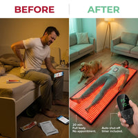 Red Light Therapy Mat for Body Pain Relief,Red Light Therapy Blanket 1280 Leds Red near Infrared 660Nm 850Nm Full Body Pad, 71"X 31" Large Red Light Therapy Pad — Before & After