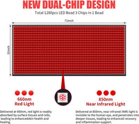 Red Light Therapy Mat for Body Pain Relief,Red Light Therapy Blanket 1280 Leds Red near Infrared 660Nm 850Nm Full Body Pad, 71"X 31" Large Red Light Therapy Pad